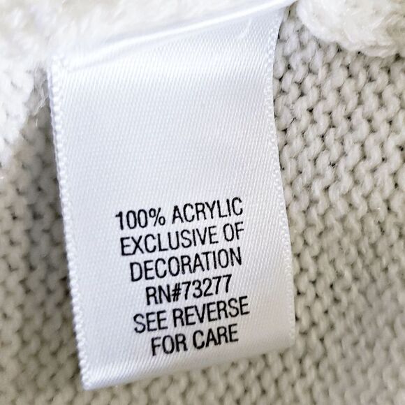 Croft & Barrow Ivory Embroidered Sequin Cardinal Sweater Size L - Picture 6 of 8